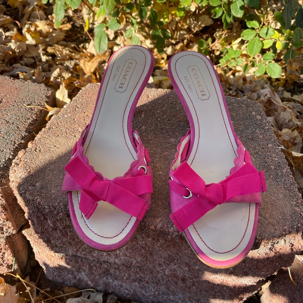 Hot Pink Coach Kitten Heels
